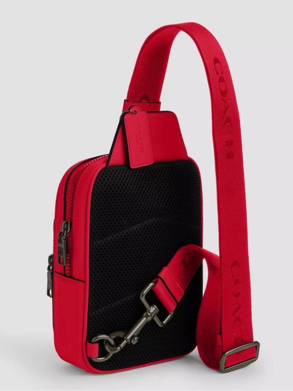 Coach Racer Sling Pack In Bold Red - Picture 2 of 8